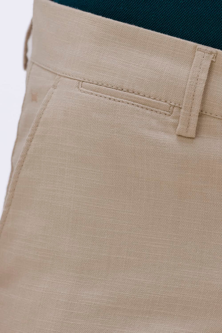 BASICS TAPERED FIT NOMAD KHAKI COTTON STRETCH STRUCTURE TROUSER