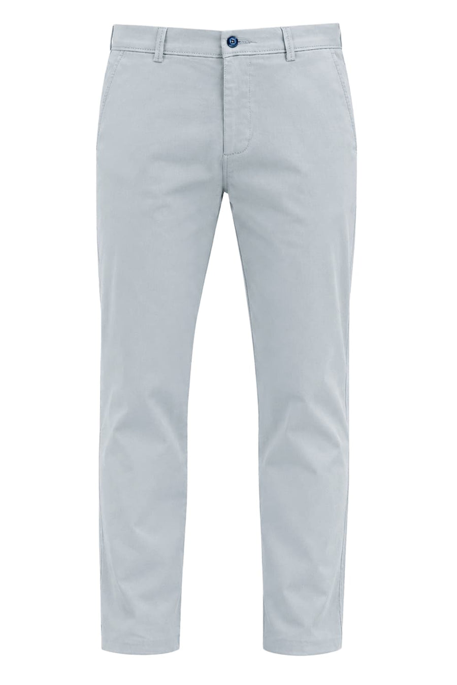 BASICS TAPERED FIT HIGH RISE BLUE COTTON STRETCH STRUCTURE TROUSER