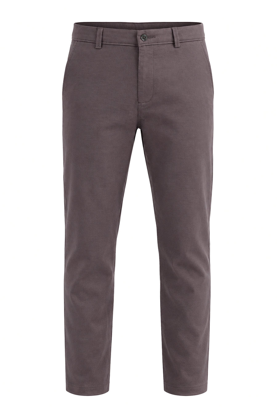 BASICS TAPERED FIT PAVEMENT PURPLE COTTON STRETCH STRUCTURE TROUSER