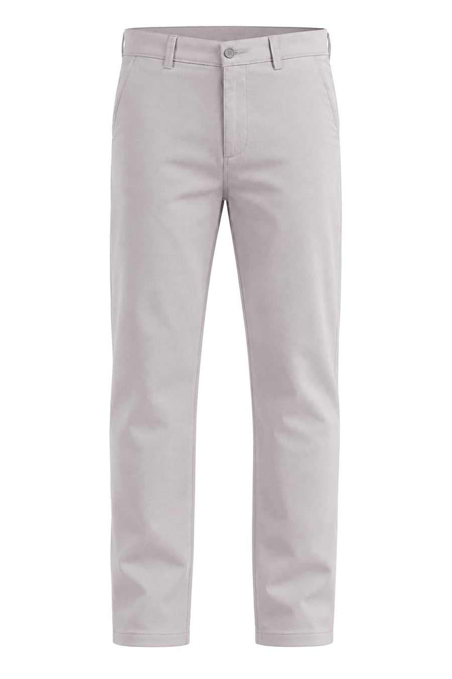 BASICS TAPERED FIT CUMULUS CLOUD GREY COTTON STRETCH STRUCTURE TROUSER