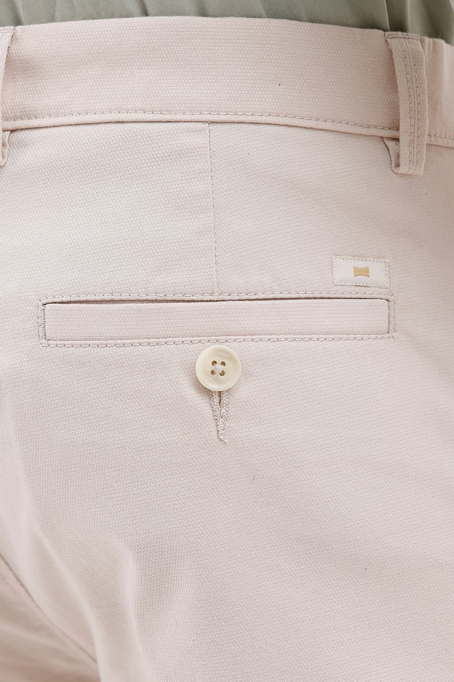 BASICS TAPERED FIT ANCIENT BEIGE COTTON STRETCH STRUCTURE TROUSER