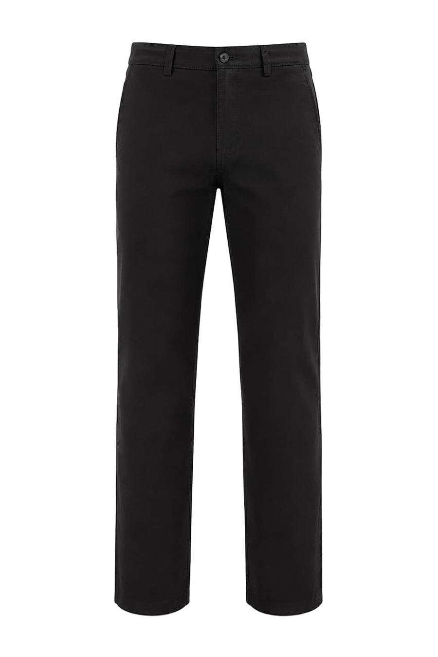BASICS TAPERED FIT LICORICE BROWN COTTON STRETCH STRUCTURE TROUSER