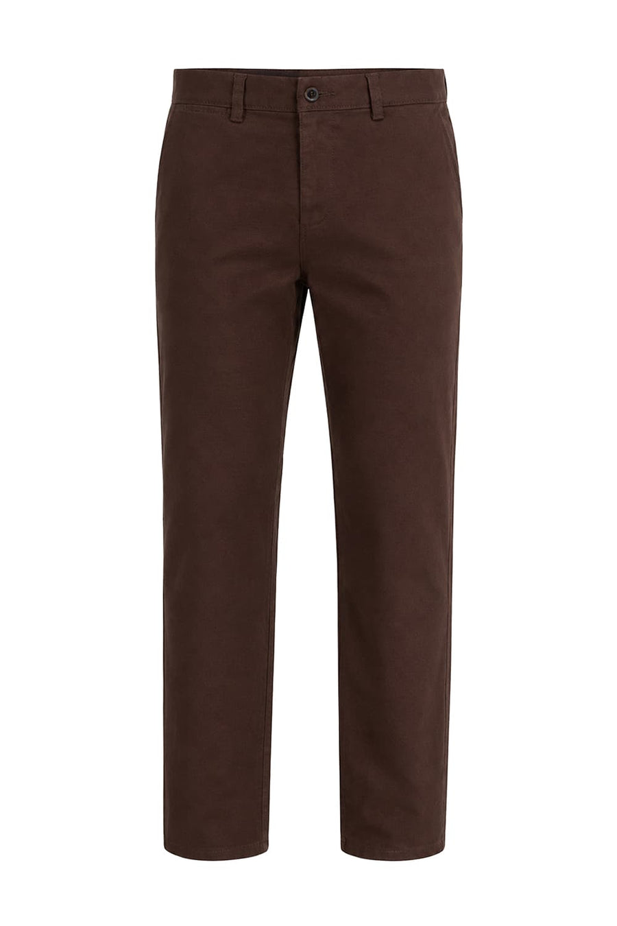 BASICS TAPERED FIT WREN BROWN COTTON STRETCH STRUCTURE TROUSER