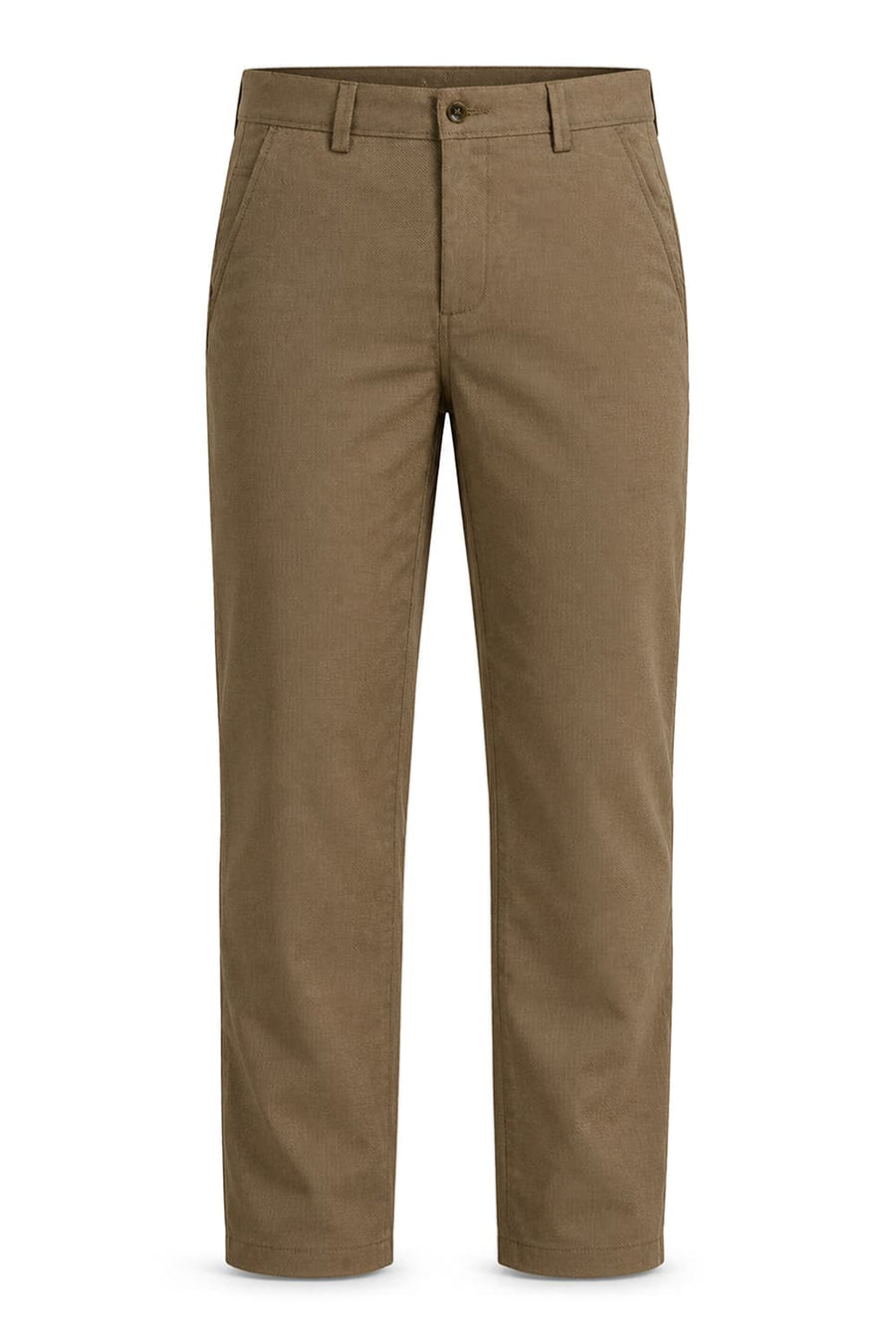 BASICS DRIFT FIT SHITAKE KAHKI POLYESTER VISCOSE STRETCH TROUSER