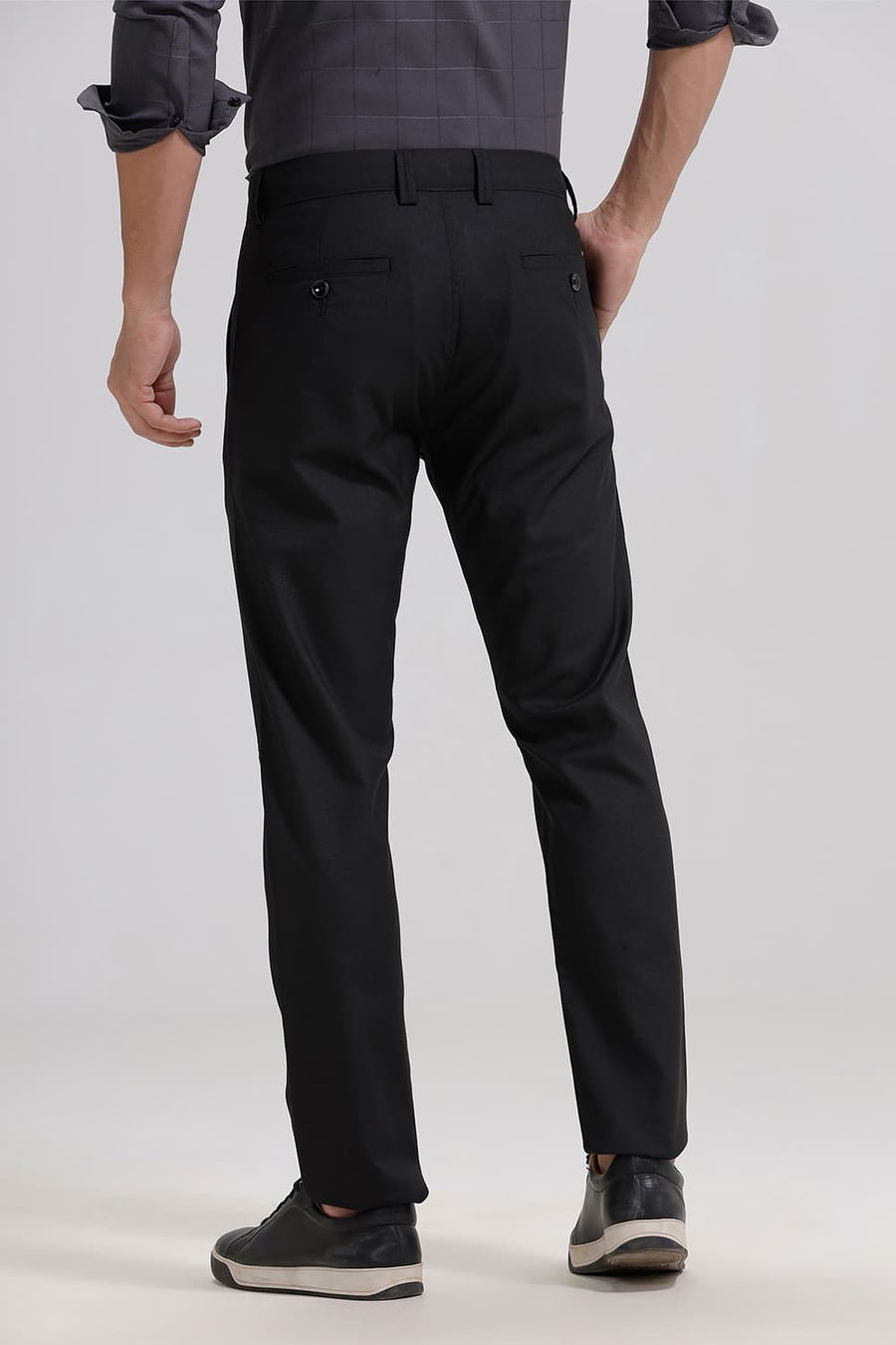 BASICS DRIFT FIT TAP SHOE BLACK POLYESTER VISCOSE STRETCH TROUSER