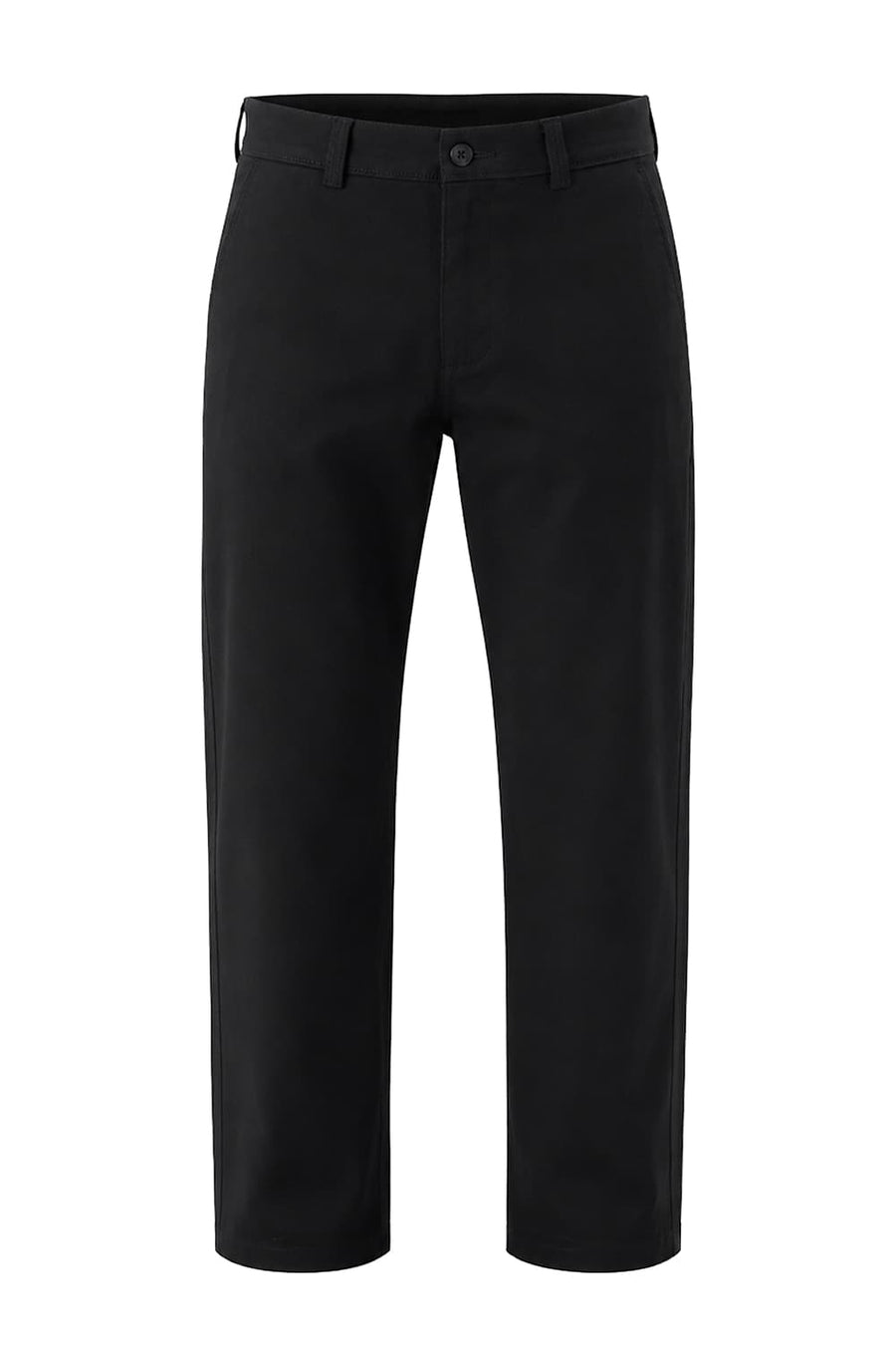 BASICS TAPERED FIT BRISTOL BLACK COTTON STRETCH STRUCTURE TROUSER