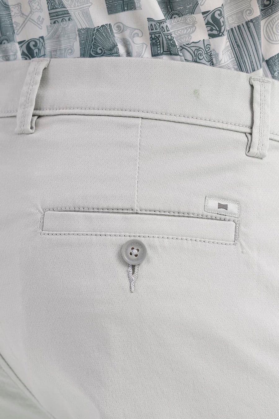BASICS TAPERED FIT QUIET GREY COTTON STRETCH STRUCTURE TROUSER
