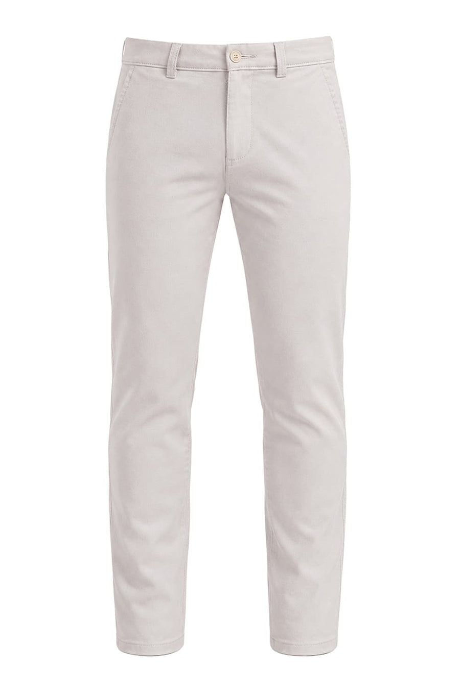 BASICS TAPERED FIT PUMICE STONE BROWN COTTON STRETCH STRUCTURE TROUSER