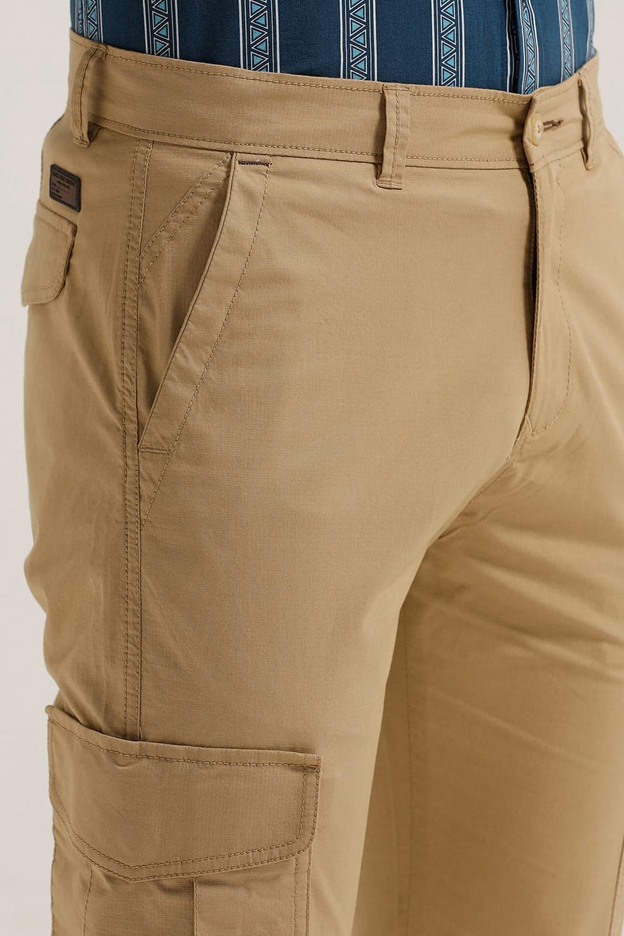 BASICS DRIFT FIT INCENSE KHAKI COTTON STRETCH RIBSTOP DOBBY TROUSER