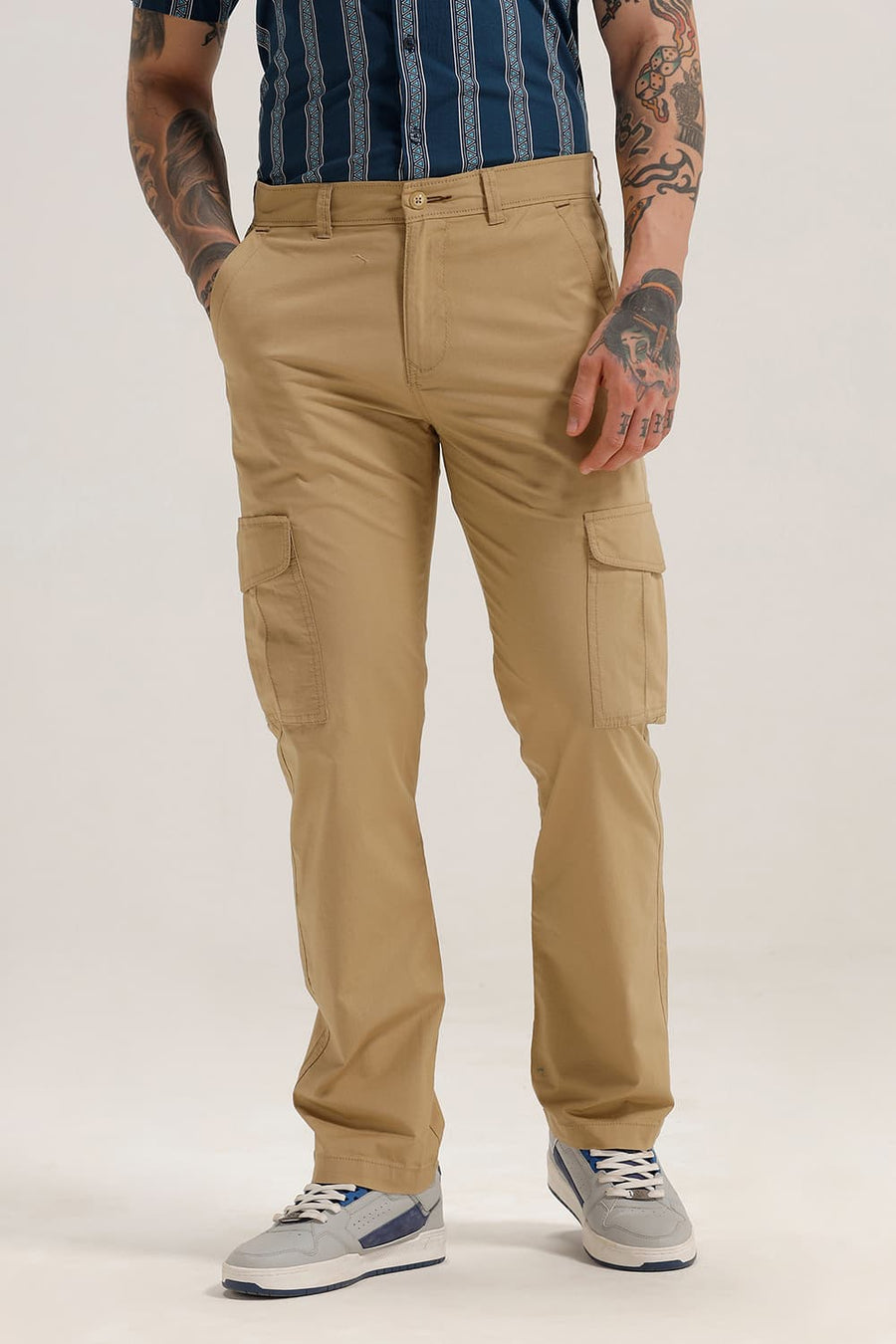 BASICS DRIFT FIT INCENSE KHAKI COTTON STRETCH RIBSTOP DOBBY TROUSER