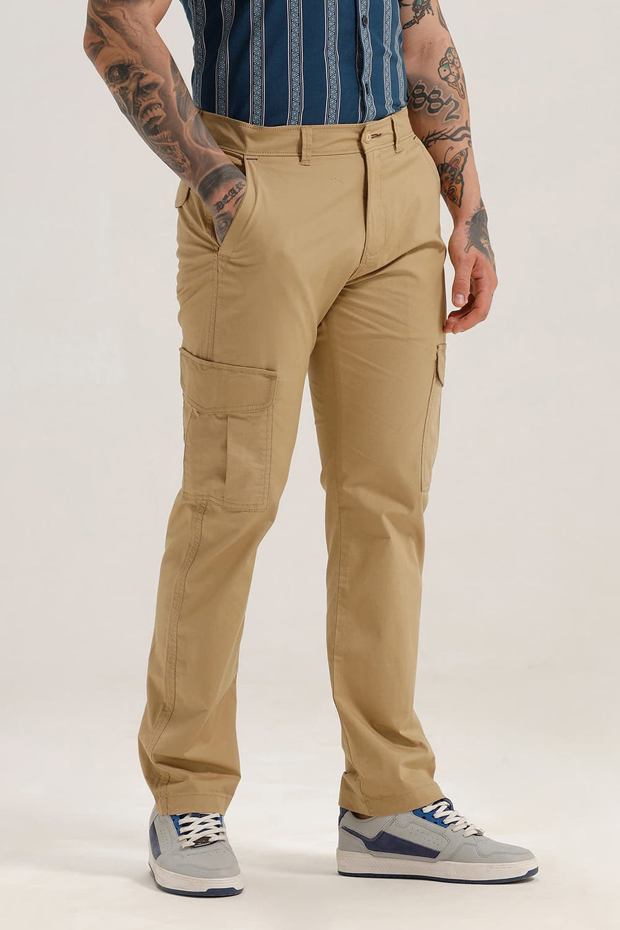 BASICS DRIFT FIT INCENSE KHAKI COTTON STRETCH RIBSTOP DOBBY TROUSER