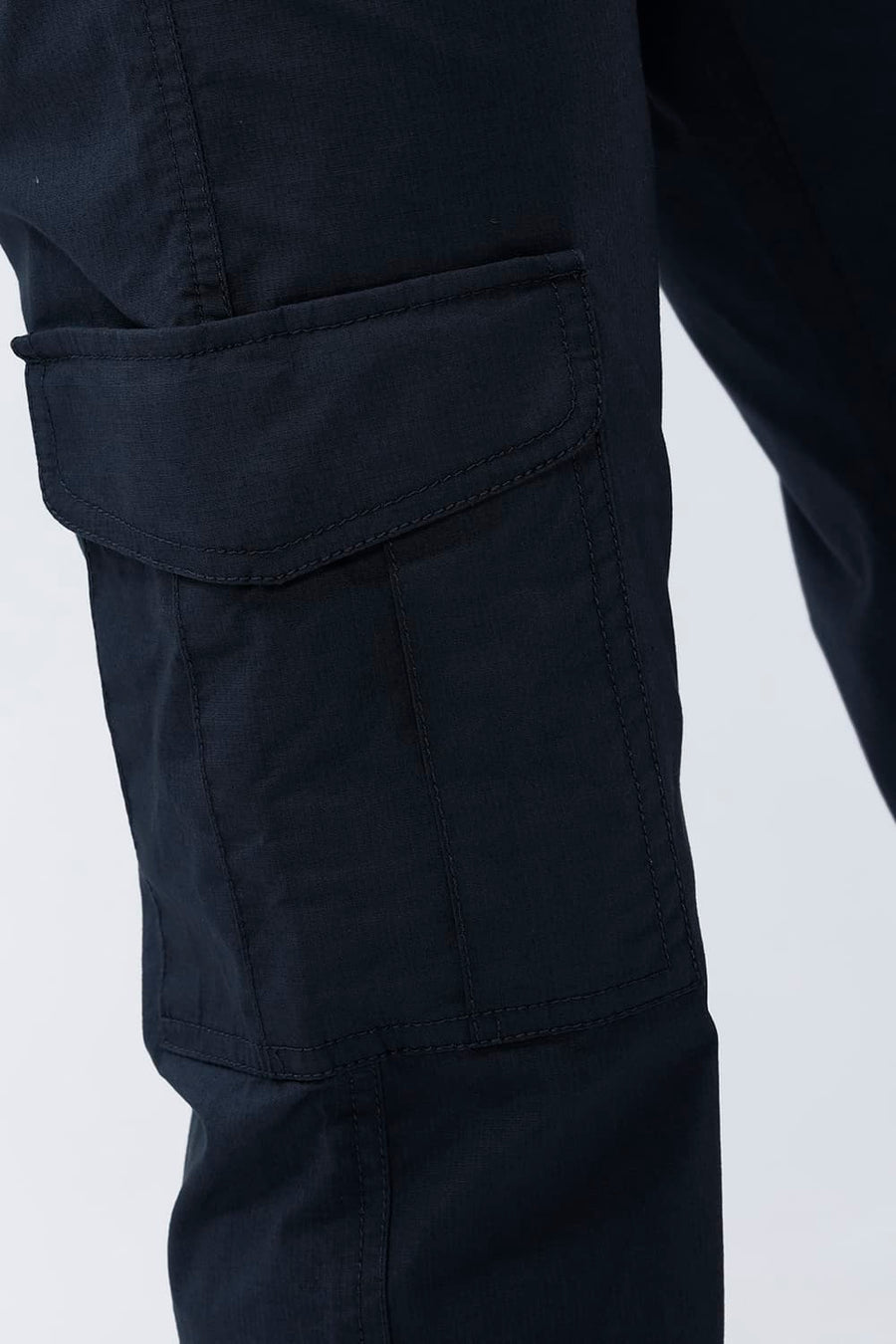 BASICS DRIFT FIT SEA STORM NAVY COTTON STRETCH RIBSTOP DOBBY TROUSER
