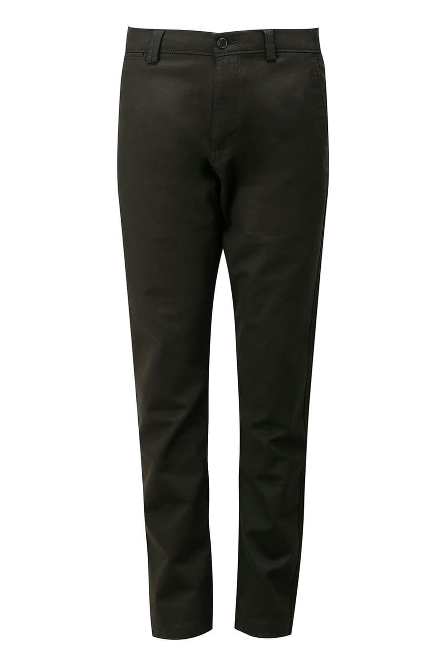 BASICS TAPERED FIT BLACK INK GREEN COTTON STRETCH STRUCTURE TROUSER
