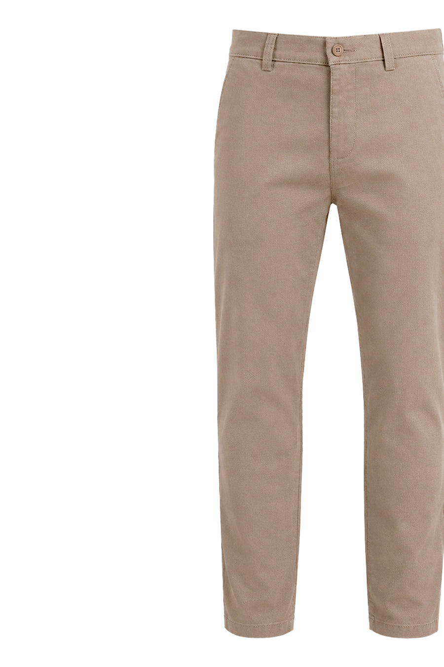 BASICS TAPERED FIT CROCKERY KHAKI COTTON STRETCH STRUCTURE TROUSER