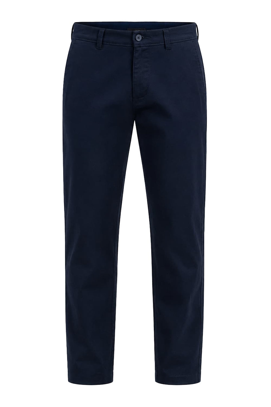 BASICS TAPERED FIT COLLEGIATE NAVY COTTON STRETCH STRUCTURE TROUSER