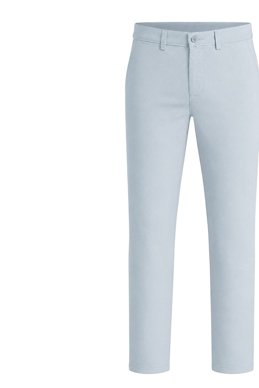 BASICS TAPERED FIT NIAGARA MIST BLUE COTTON STRETCH STRUCTURE TROUSER