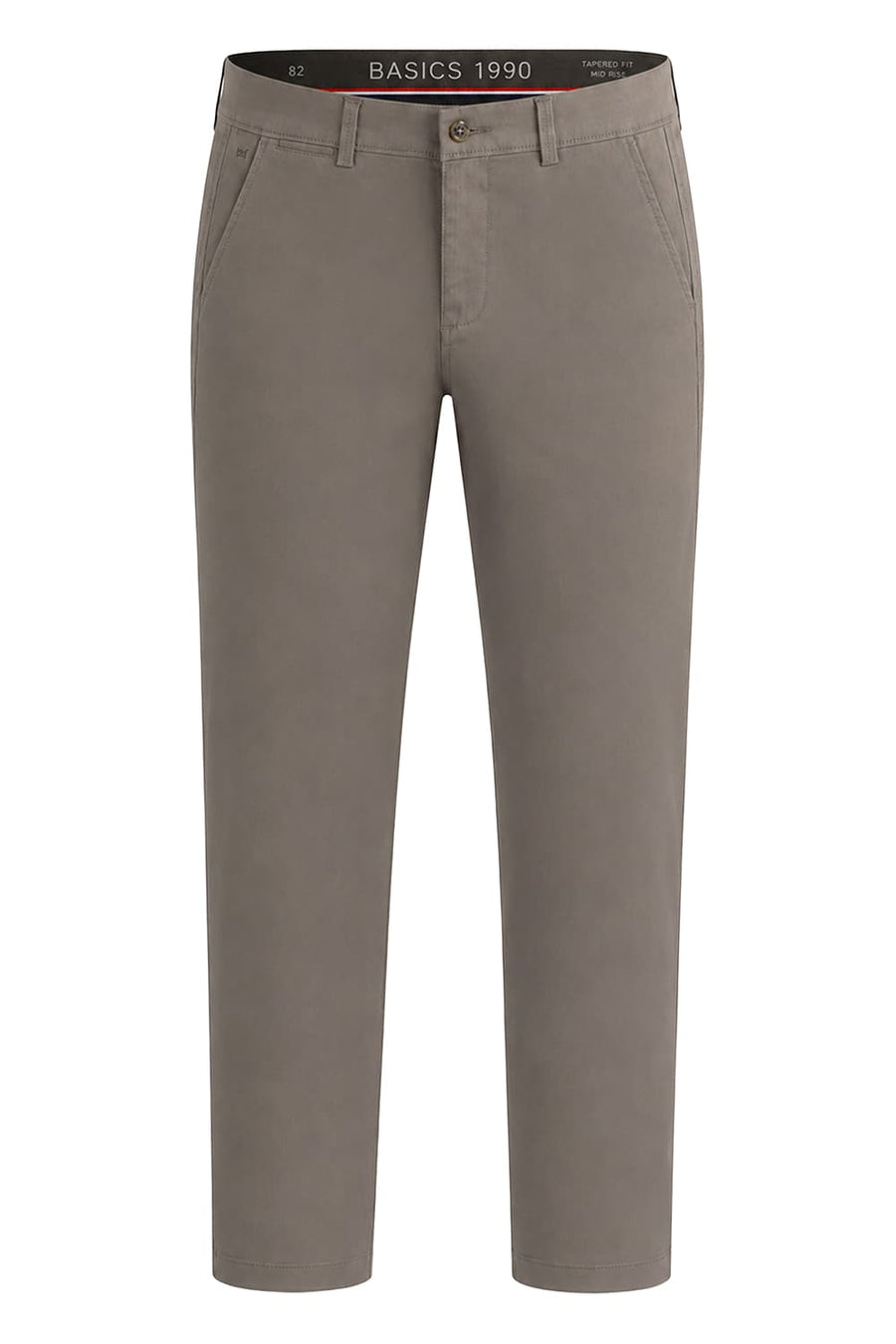 BASICS TAPERED FIT GRAY VELVET OLIVE COTTON STRETCH STRUCTURE TROUSER