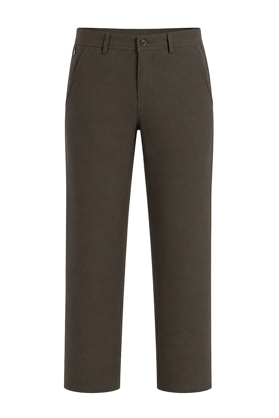 BASICS TAPERED FIT FOREST NIGHT GREEN COTTON TENCEL STRETCH STRUCTURE TROUSER