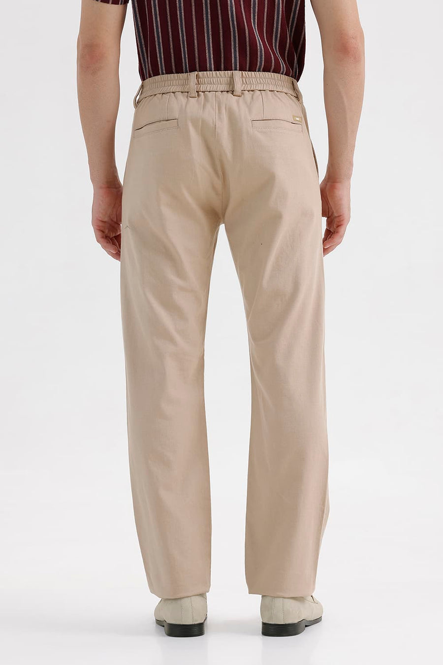 BASICS DRIFT FIT NOMAD KHAKI COTTON STRETCH STRUCTURE TROUSER