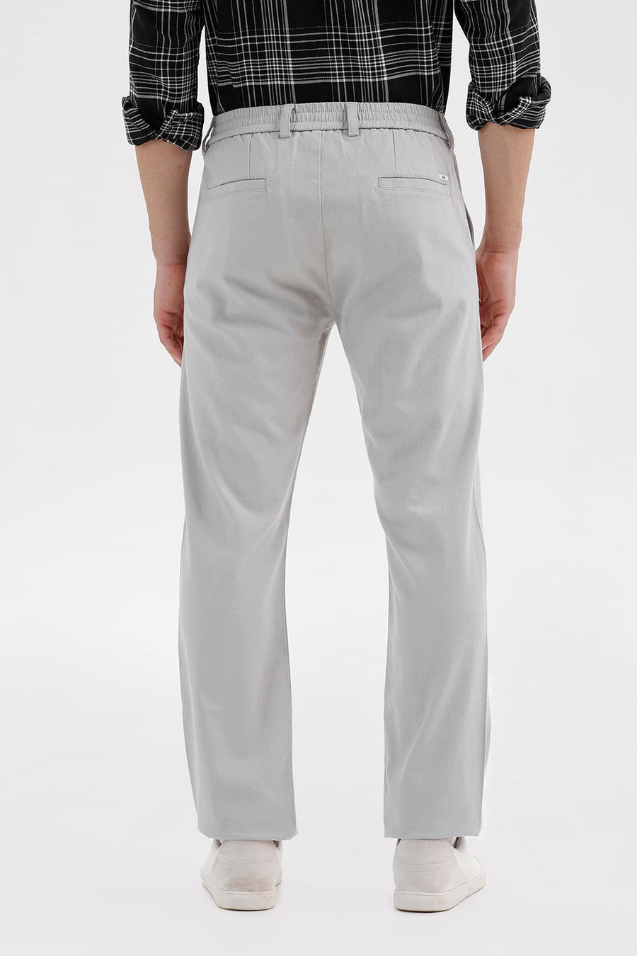 BASICS DRIFT FIT HARBOR MIST GREY COTTON STRETCH STRUCTURE TROUSER