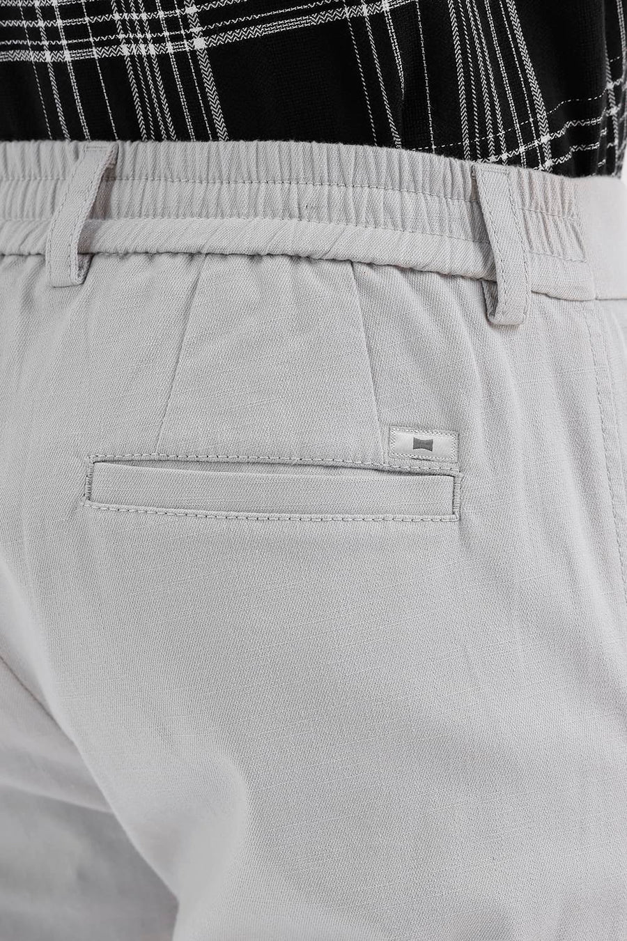 BASICS DRIFT FIT HARBOR MIST GREY COTTON STRETCH STRUCTURE TROUSER