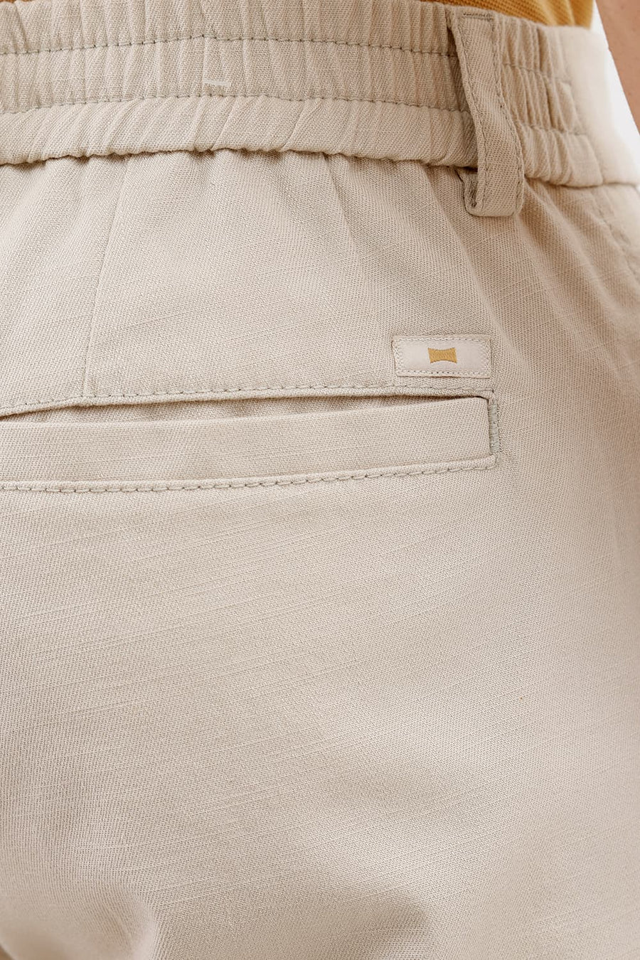 BASICS DRIFT FIT TIDAL FOAM BEIGE COTTON STRETCH STRUCTURE TROUSER