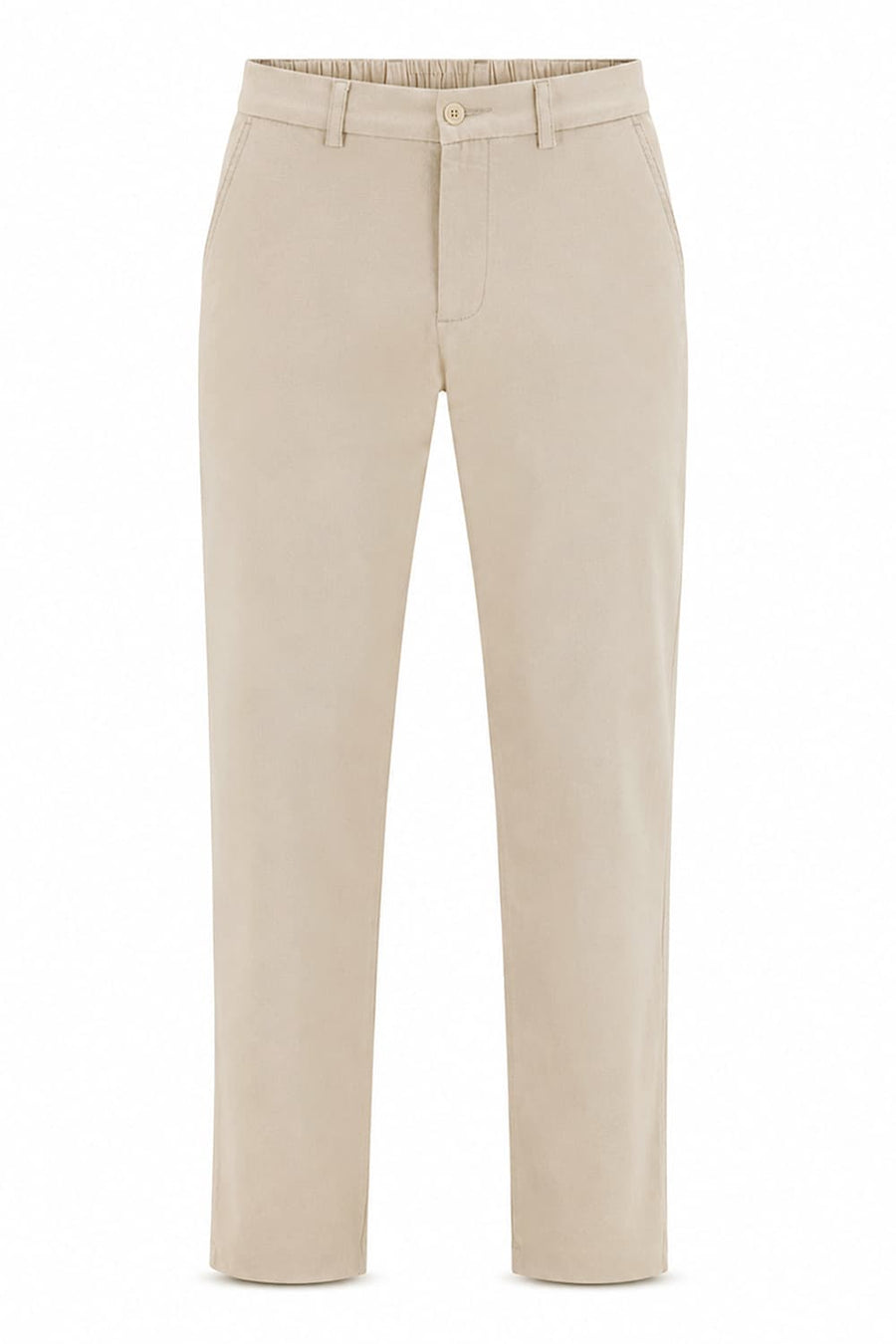 BASICS DRIFT FIT TIDAL FOAM BEIGE COTTON STRETCH STRUCTURE TROUSER