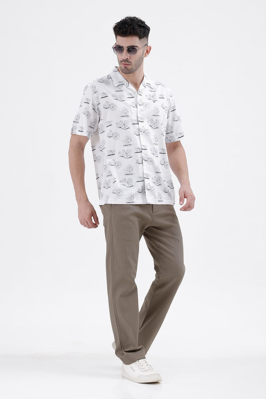 BASICS DRIFT FIT DUSKY GREEN COTTON STRETCH STRUCTURE TROUSER