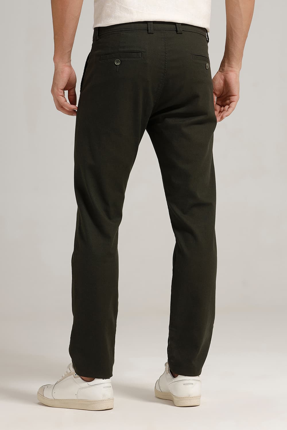 TAPERED FIT COTTON STRETCH TROUSER