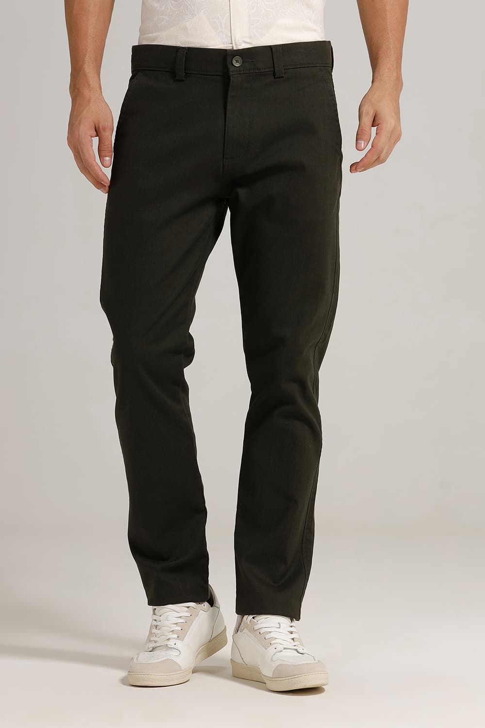 TAPERED FIT COTTON STRETCH TROUSER