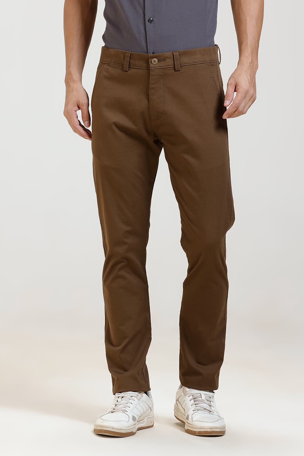 TAPERED FIT COTTON STRETCH TROUSER