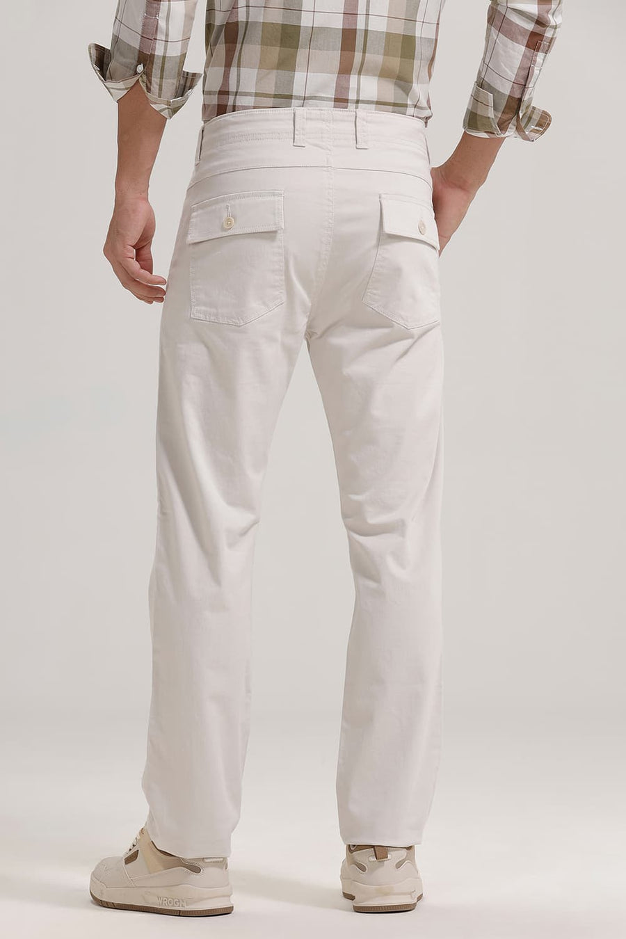 BASICS DRIFT FIT ECRU COTTON STRETCH TROUSER