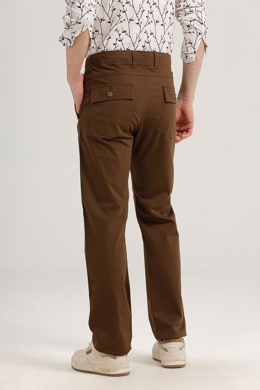 BASICS DRIFT FIT KHAKI COTTON STRETCH TROUSER