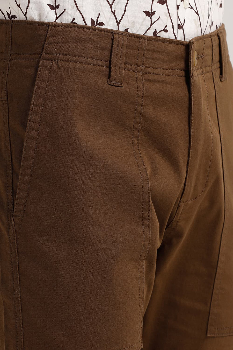 BASICS DRIFT FIT KHAKI COTTON STRETCH TROUSER