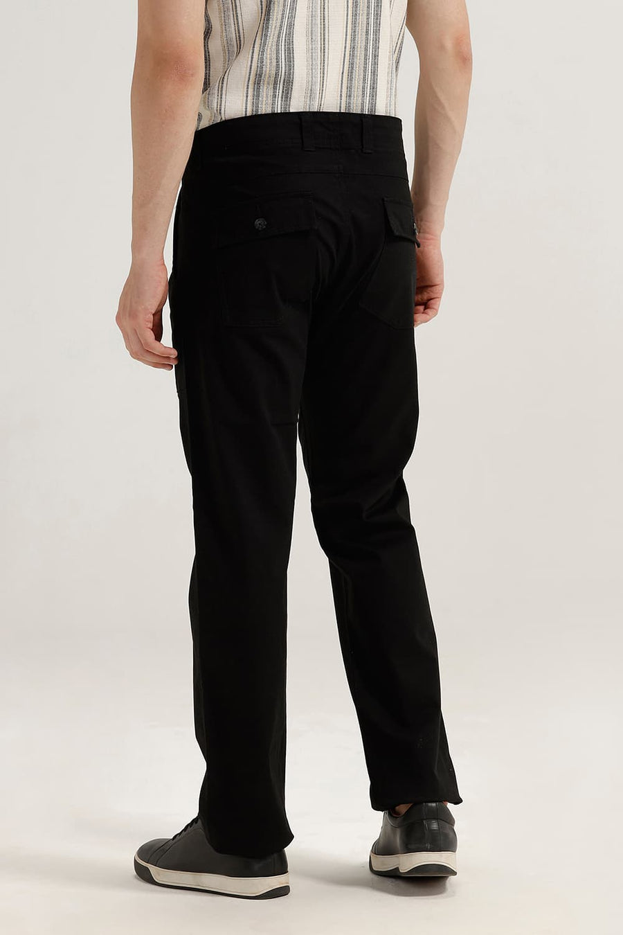 BASICS DRIFT FIT BLACK COTTON STRETCH TROUSER