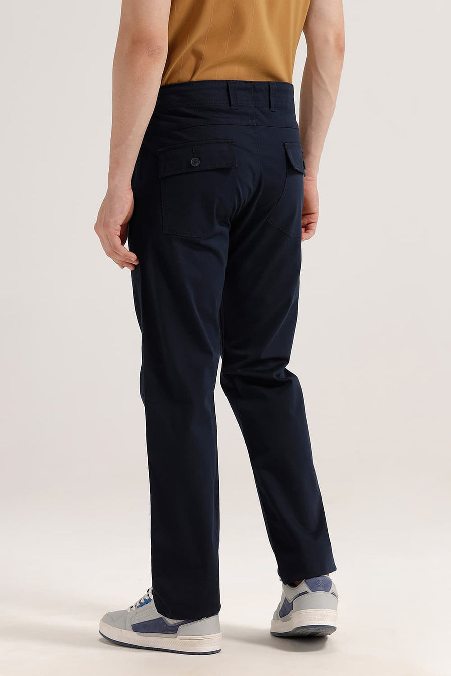 BASICS DRIFT FIT NAVY COTTON STRETCH TROUSER