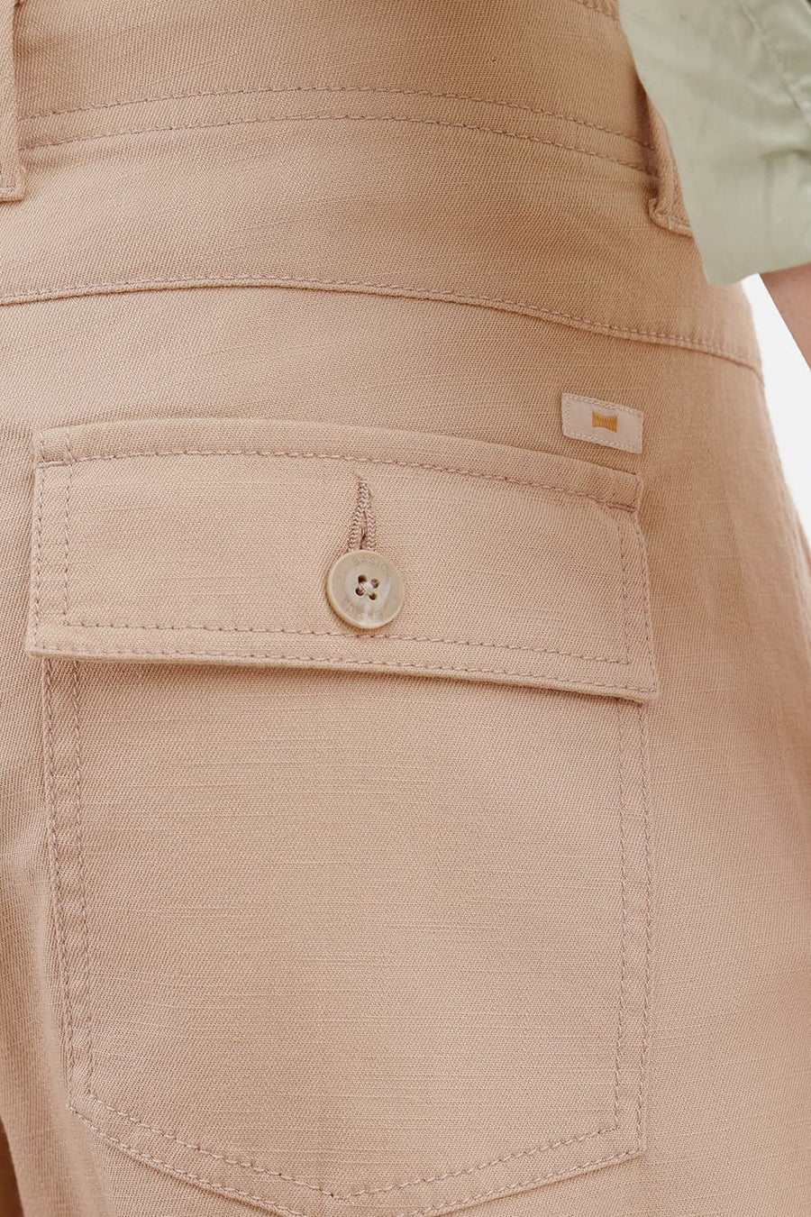 BASICS RELAXED FIT NOMAD KHAKI COTTON STRETCH STRUCTURE TROUSER