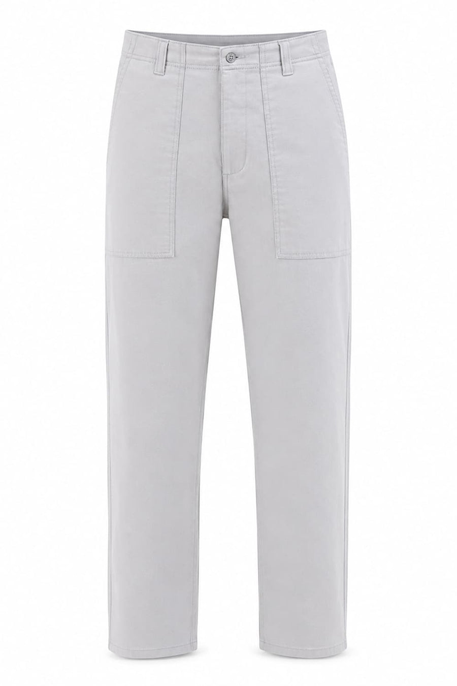 BASICS RELAXED FIT HARBOR MIST GREY COTTON STRETCH STRUCTURE TROUSER