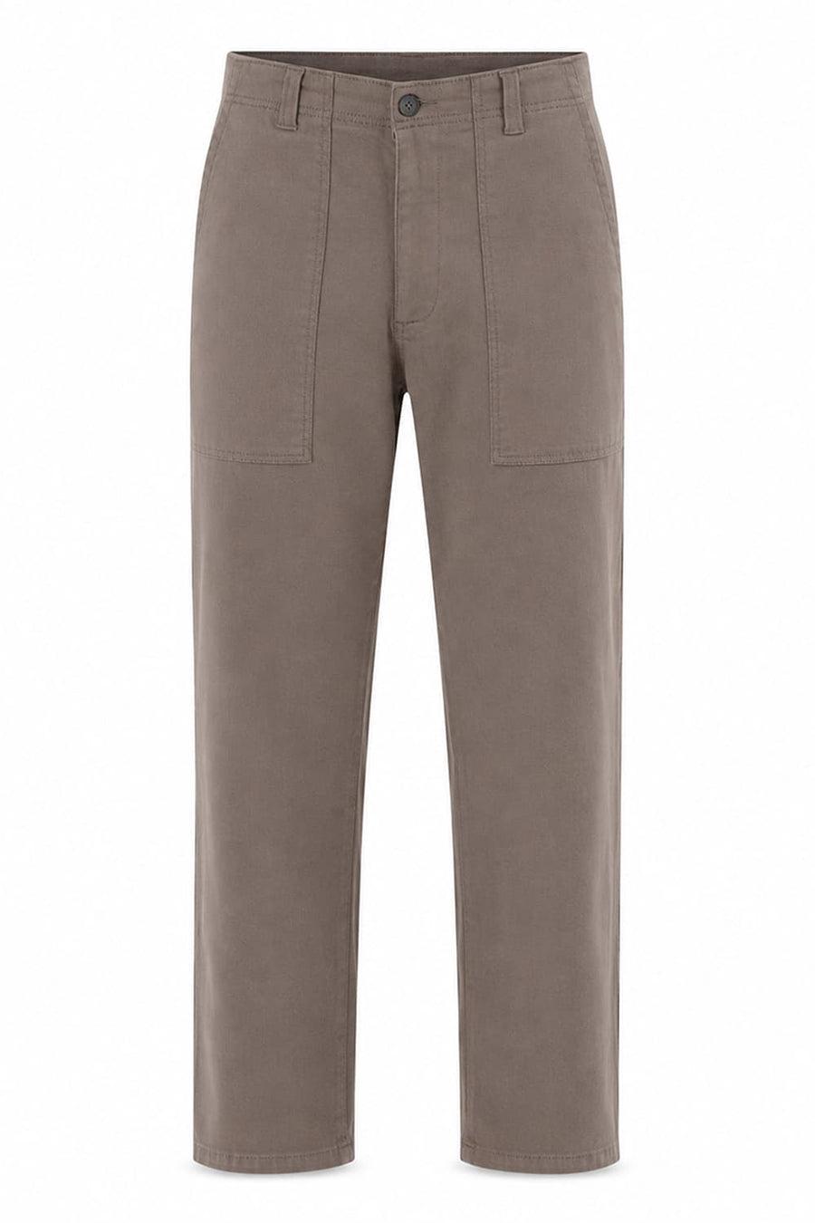 BASICS RELAXED FIT DUSKY GREEN COTTON STRETCH STRUCTURE TROUSER
