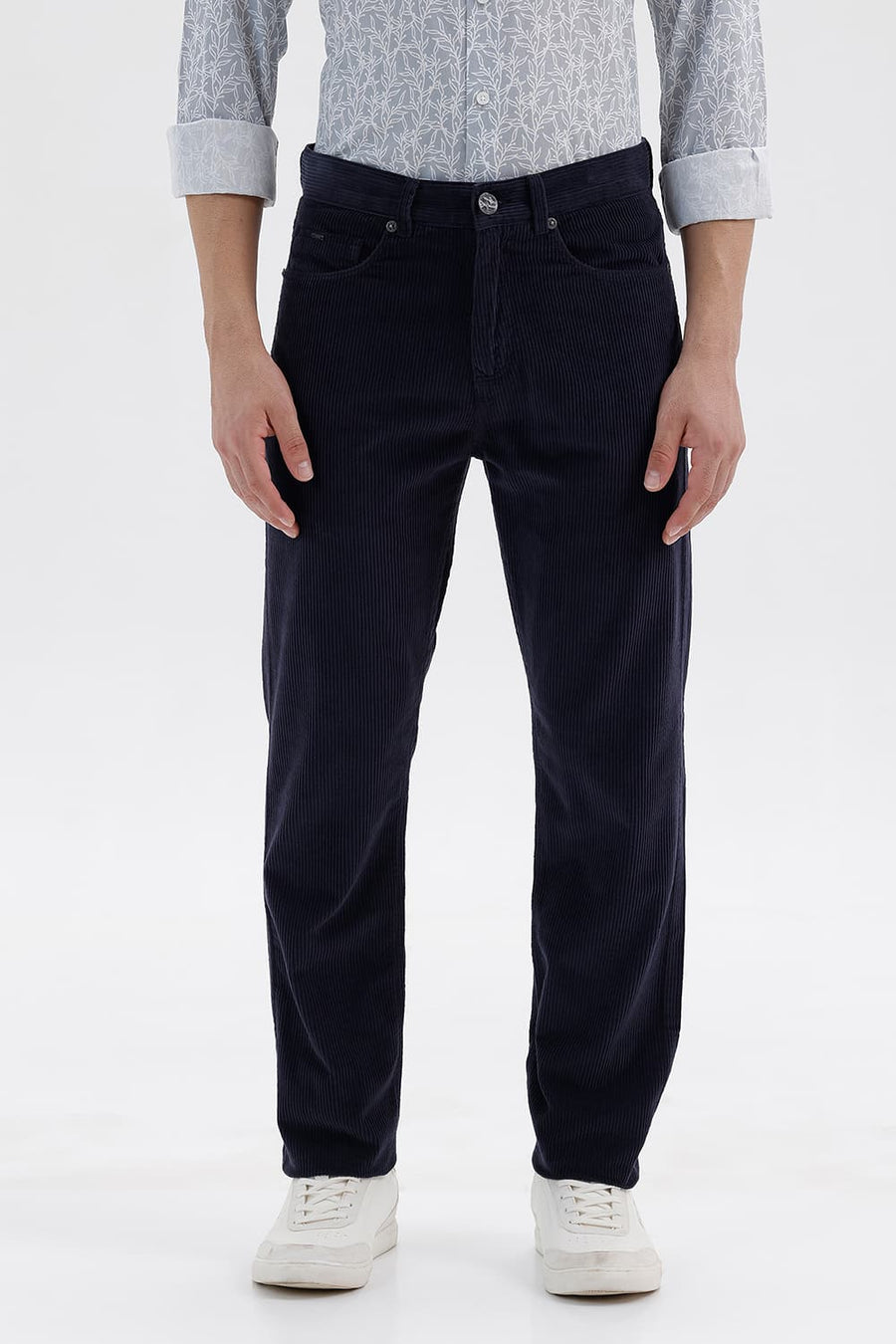 BASICS DRIFT FIT SPELL BOUND NAVY COTTON CORDUROY TROUSER