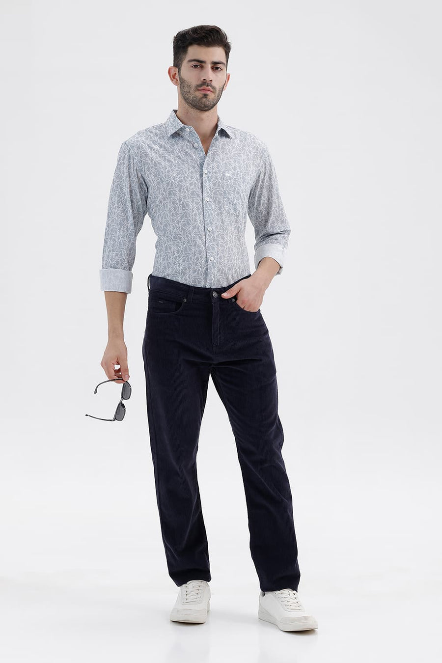 BASICS DRIFT FIT SPELL BOUND NAVY COTTON CORDUROY TROUSER