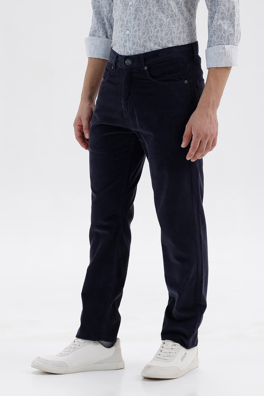 BASICS DRIFT FIT SPELL BOUND NAVY COTTON CORDUROY TROUSER