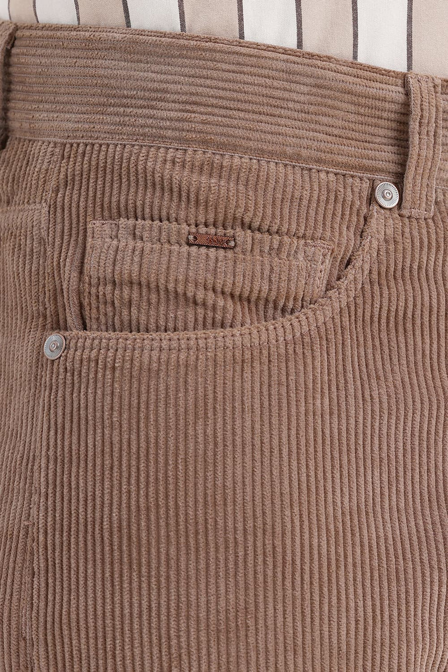 BASICS DRIFT FIT SEPIA BROWN COTTON CORDUROY TROUSER
