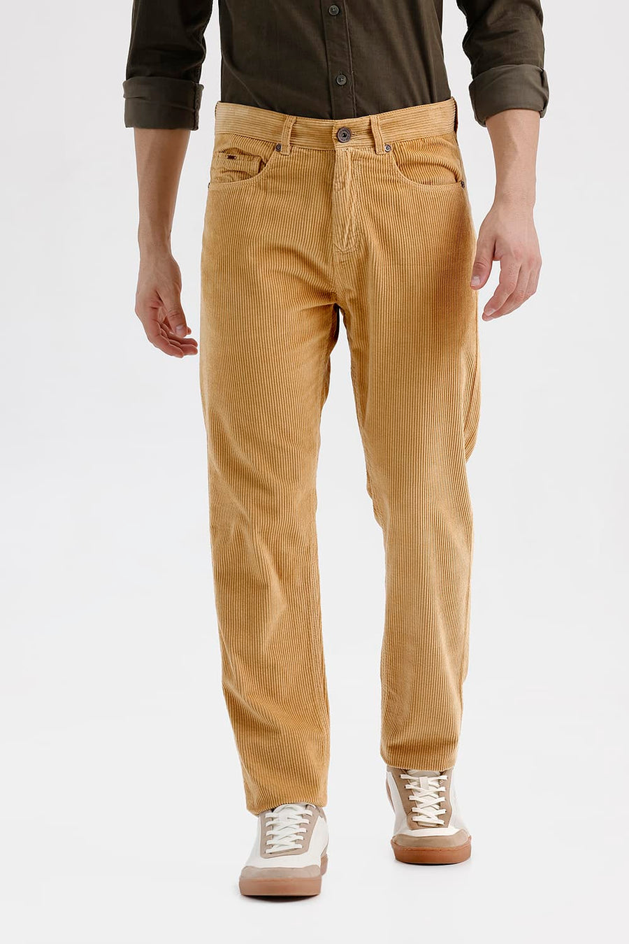 BASICS DRIFT FIT CINAMMON BEIGE COTTON CORDUROY TROUSER