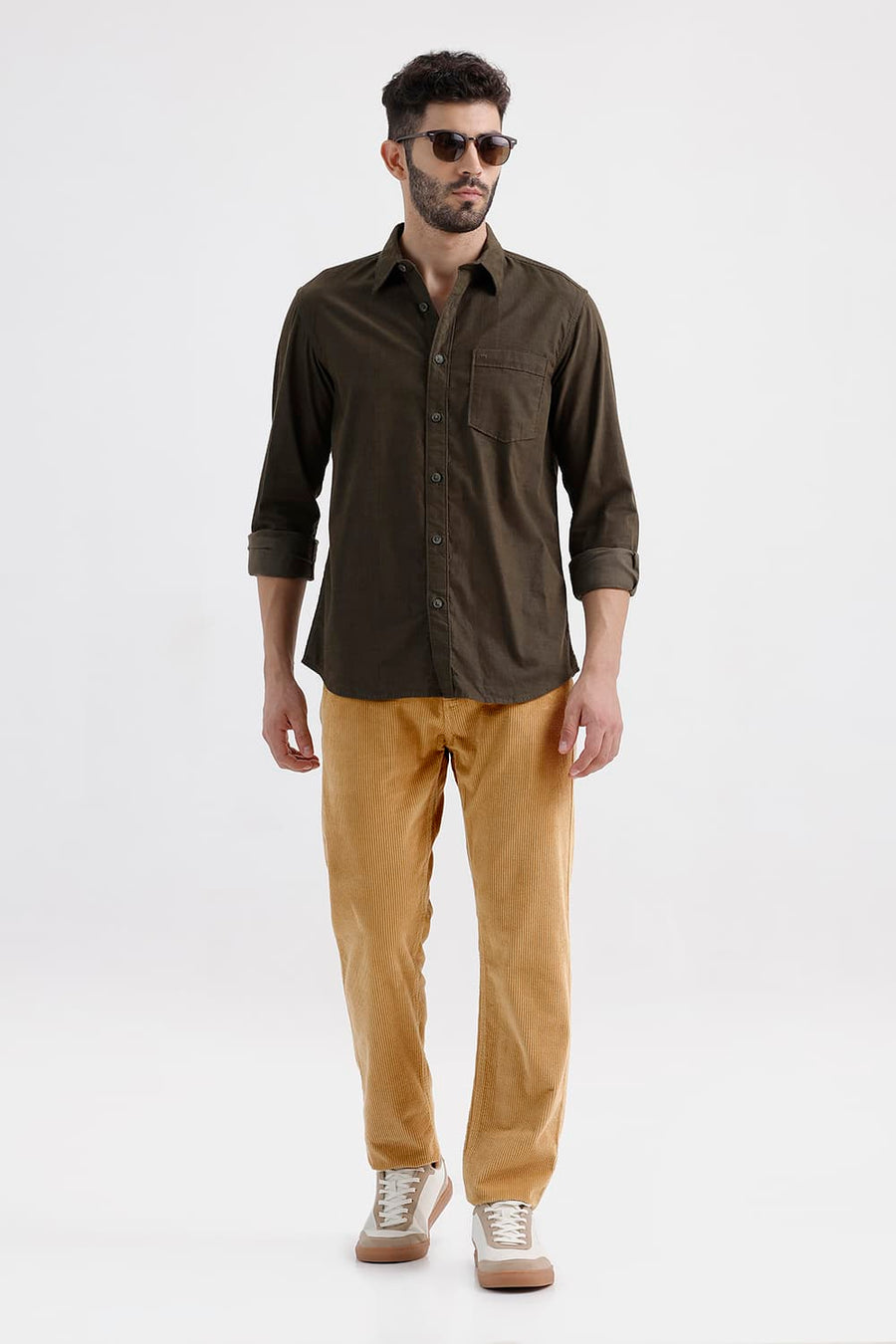 BASICS DRIFT FIT CINAMMON BEIGE COTTON CORDUROY TROUSER