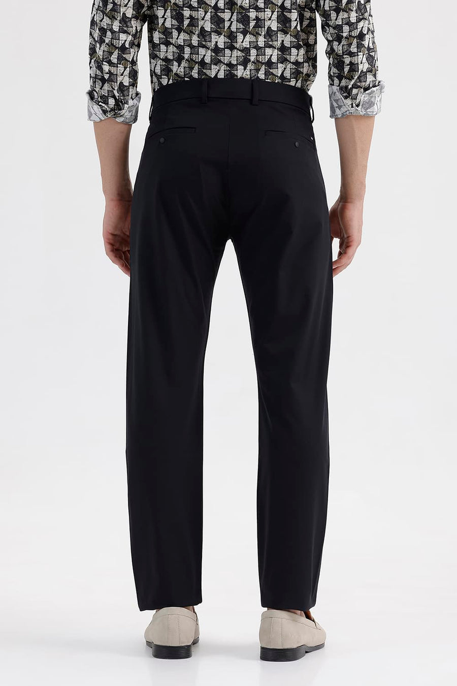 BASICS DRIFT FIT BLACK POLYESTER PLAIN TROUSER