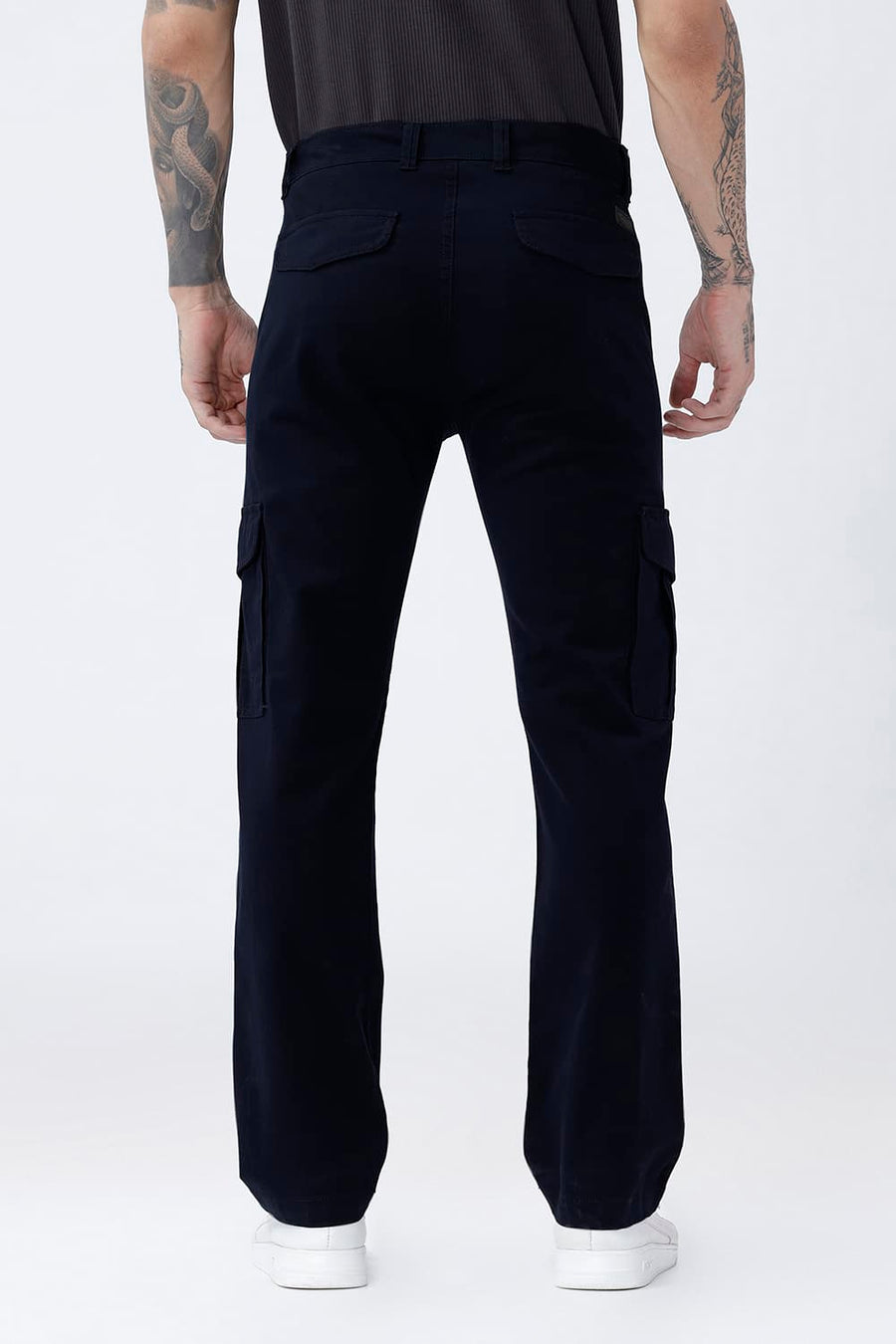 BASICS DRIFT FIT AFTER MIDNIGHT NAVY COTTON STRETCH TWILL TROUSER