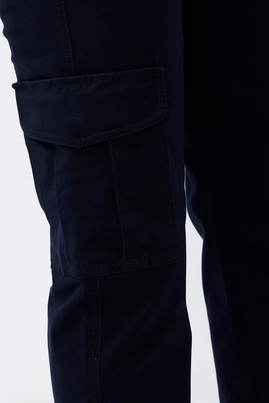 BASICS DRIFT FIT AFTER MIDNIGHT NAVY COTTON STRETCH TWILL TROUSER