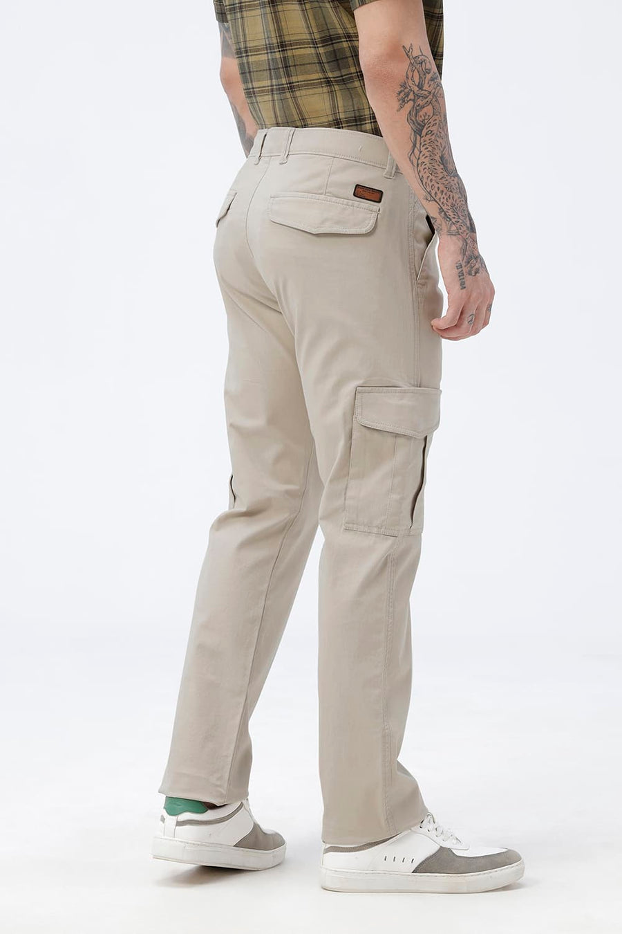 BASICS DRIFT FIT NOMAD BEIGE COTTON STRETCH TWILL TROUSER