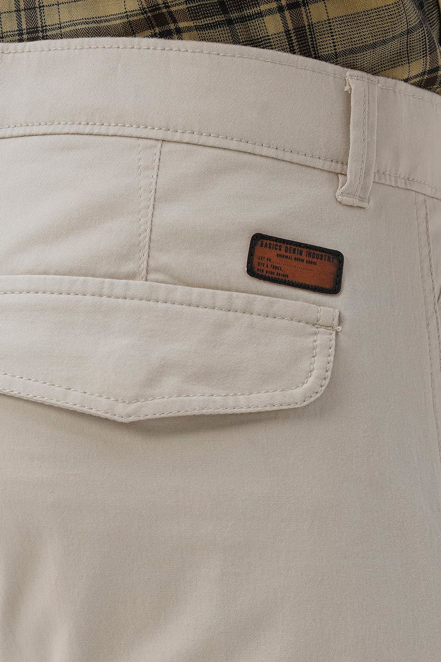BASICS DRIFT FIT NOMAD BEIGE COTTON STRETCH TWILL TROUSER